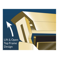 20x20 Deluxe Hospitality Sign Holder Floorstand, Heavy-Duty Stand with Elegant "Lift Top" Metal Frame