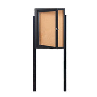 SwingCase Free-Standing 36x36 Outdoor Bulletin Board Display Case with Posts | All-Weather, Single Door Metal Cabinet