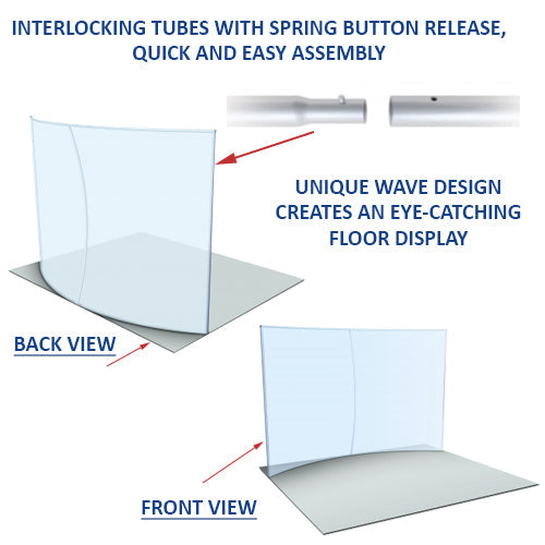 96" Wide Extra Large Curved Banner Stands (6' High x 30" Deep)