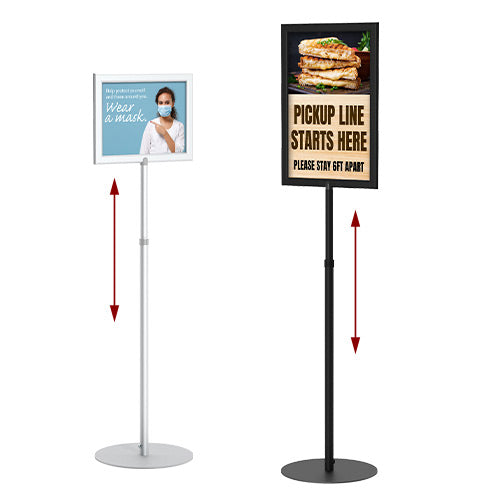 ADJUSTABLE SIGN HOLDER 14x22 FRAME IN VERTICAL FORMAT (SHOWN in SILVER)