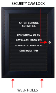 Extra Large Outdoor Enclosed Letter Boards with Leg Posts | Single Door Locking Message Board 15+ Sizes
