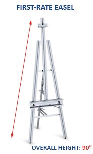 FIRST RATE Aluminum Studio Easel | Sturdy, 90" Tall, Foldable| Accepts Canvases Up to 86" High