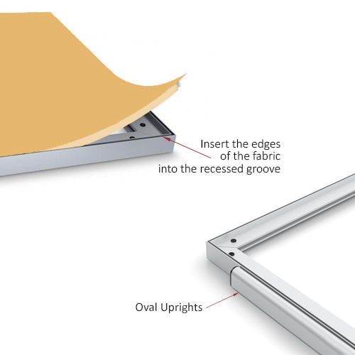 With the Silicone Edge Sewn into the Fabric, Simply Insert the 72x72 Graphic into the SEG Frame Recessed Grooves