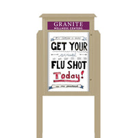 38" x 54" Freestanding Outdoor Message Center - Magnetic White Dry Erase Board with Header