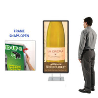 Double Pole Floor Stand 42x42 Sign Holder | Snap Frame (with Radius Corners)
