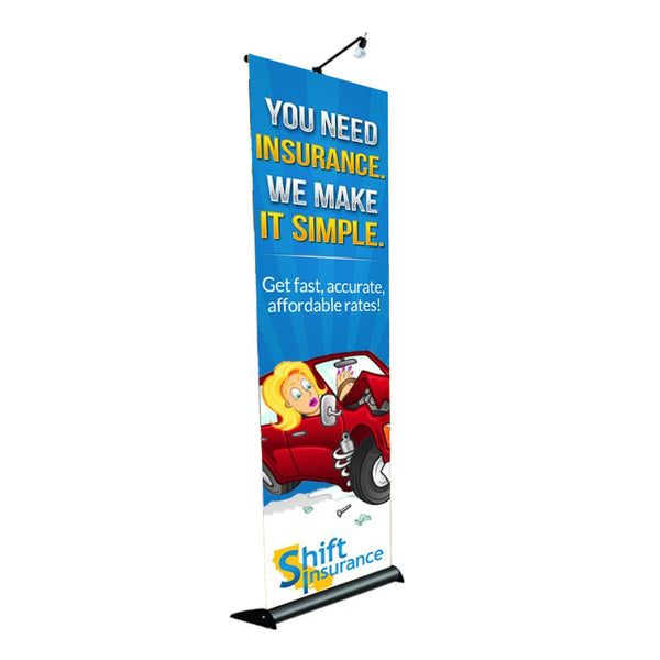 Great Value, Saturn Retractable Banner Stand for 24" Wide Media | Portable, Single-Sided Banner Sign Telescopes from 36"to 96"