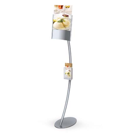 8.5x11 Eclipse Floor Sign Frame Stands |  Elegant Curved Floorstand
